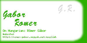 gabor romer business card